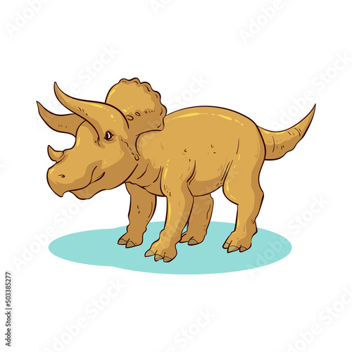 hand drawn triceratops dinosaur 1