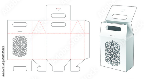 packaging box die cut template and 3D mockup