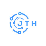 JTH technology letter logo design on white  background. JTH creative initials technology letter logo concept. JTH technology letter design.