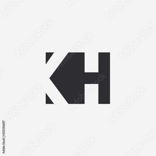 Initial letter KH monogram logo design