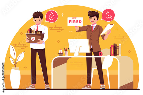 fired employee concept flat design illustration