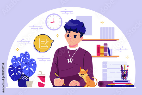 copywriter flat design illustration concept
