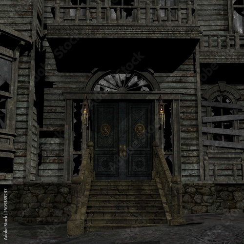 Fototapeta Naklejka Na Ścianę i Meble -  3d illustration of an haunted house