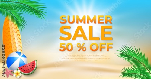 End of summer sales illustration background