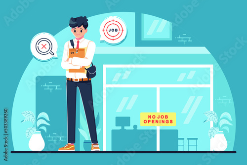job seeker flat design illustration concept