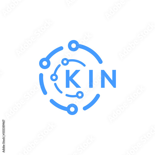 KIN technology letter logo design on white  background. KIN creative initials technology letter logo concept. KIN technology letter design.