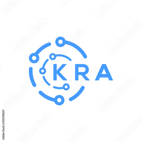 KRA technology letter logo design on white  background. KRA creative initials technology letter logo concept. KRA technology letter design.
