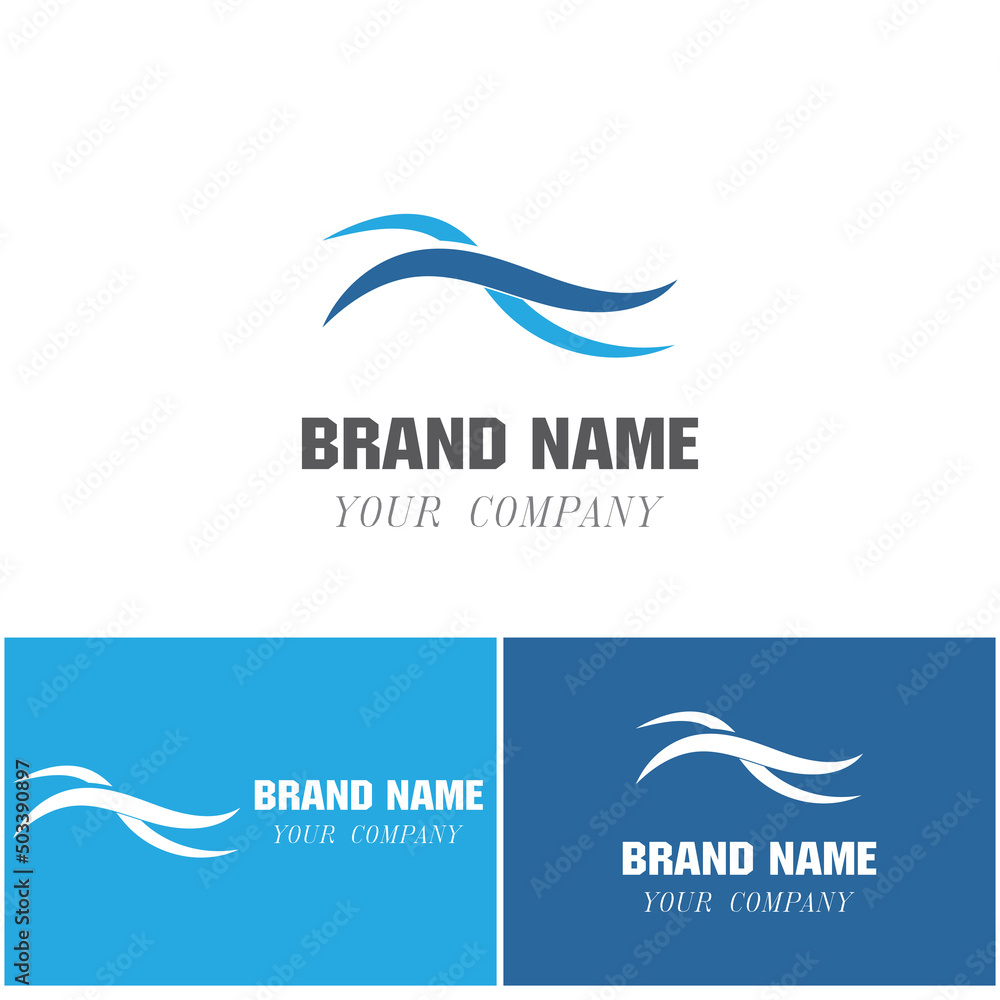 Fototapeta premium Water wave icon vector illustration design logo