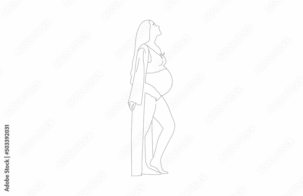 maternity silhouette minimalist vector illustration