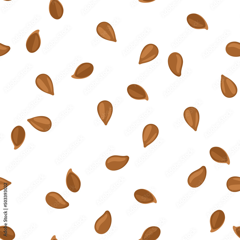 Flax seeds seamless pattern. Food vector background. Flax seeds seamless pattern. Food vector background.