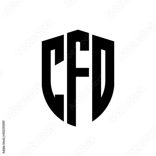 CFD letter logo design. CFD modern letter logo with black background. CFD creative  letter logo. simple and modern letter logo. vector logo modern alphabet font overlap style. Initial letters CFD   photo