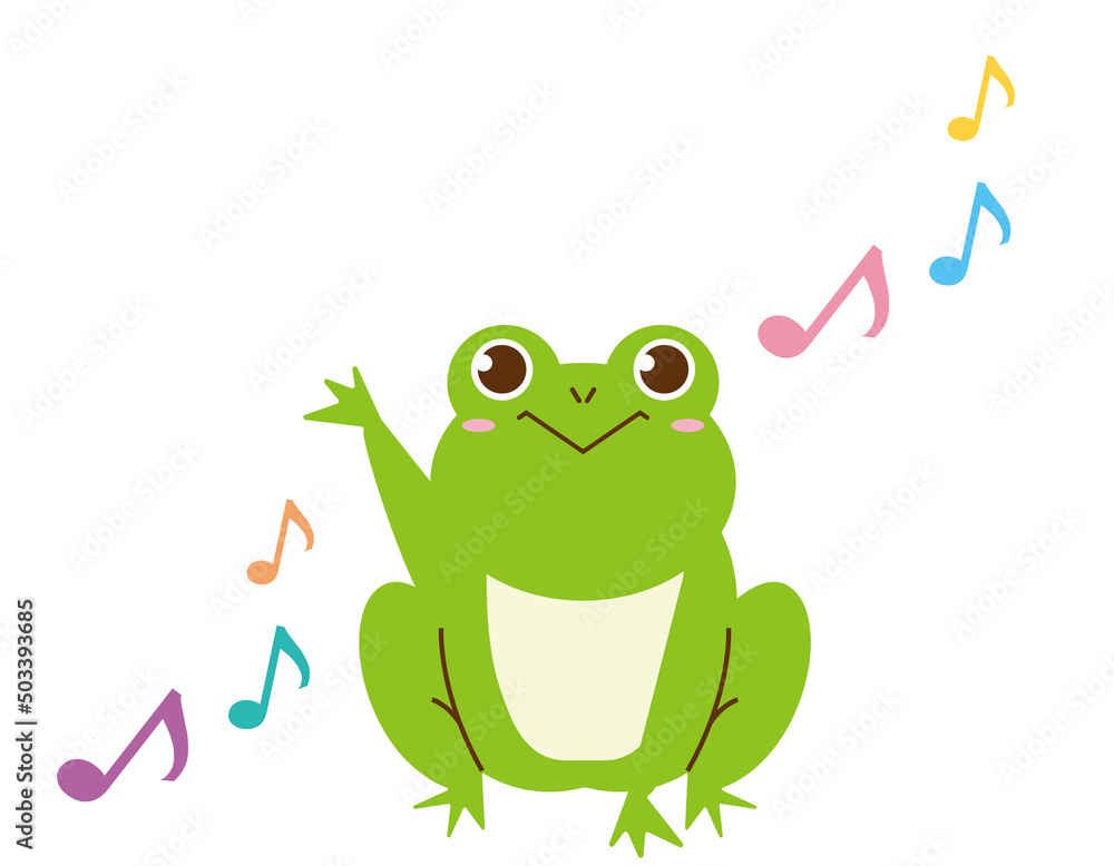 Naklejka premium かわいいカエル ベクターイラスト