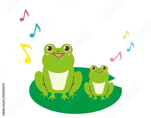 かわいいカエル　ベクターイラスト