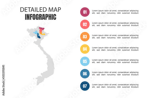 Modern Detailed Map Infographic of Vietnam