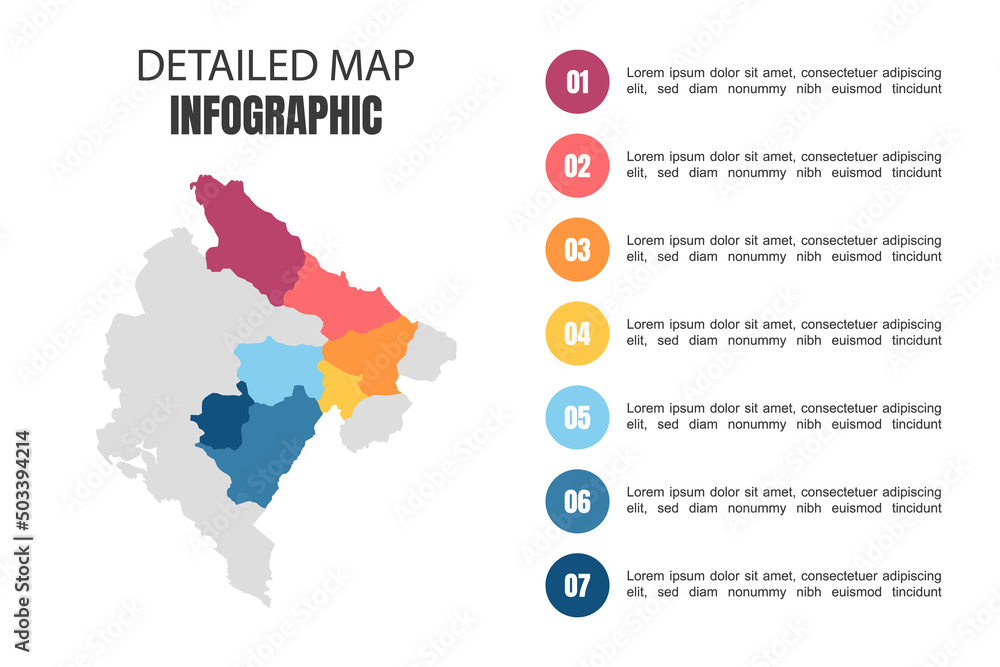 Modern Detailed Map Infographic of Montenegro