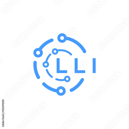 LLI technology letter logo design on white  background. LLI creative initials technology letter logo concept. LLI technology letter design. photo