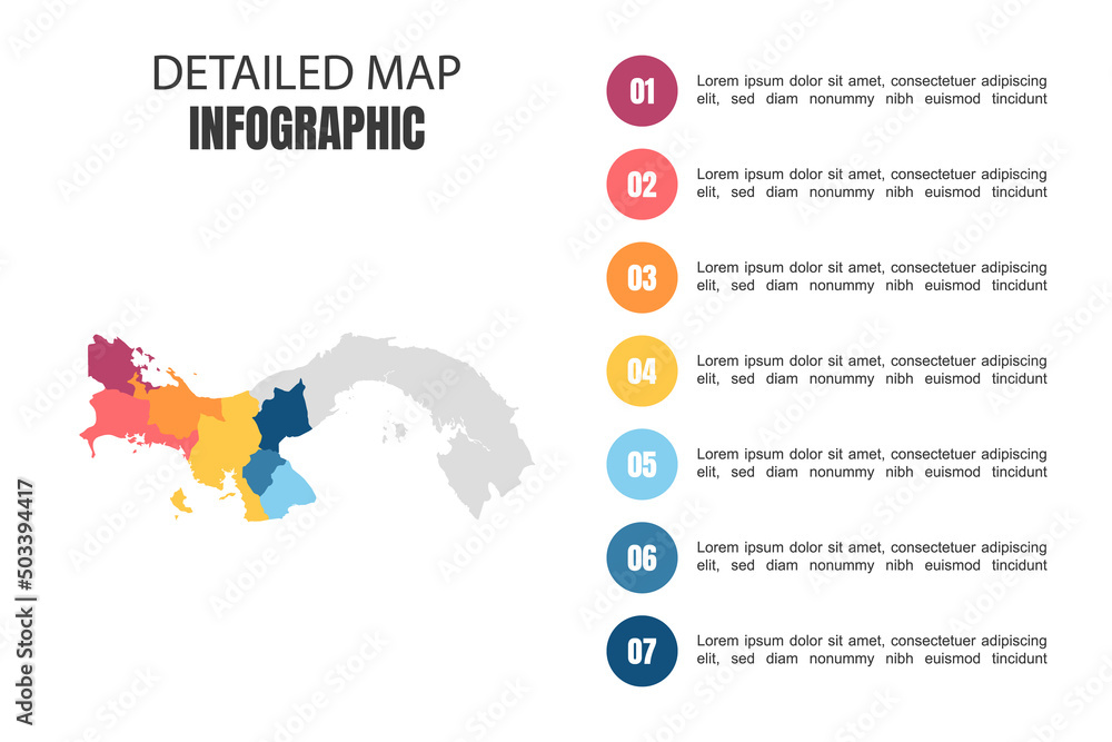 Modern Detailed Map Infographic of Panama Modern Detailed Map Infographic of Panama