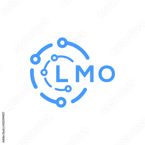 LMO technology letter logo design on white  background. LMO creative initials technology letter logo concept. LMO technology letter design.