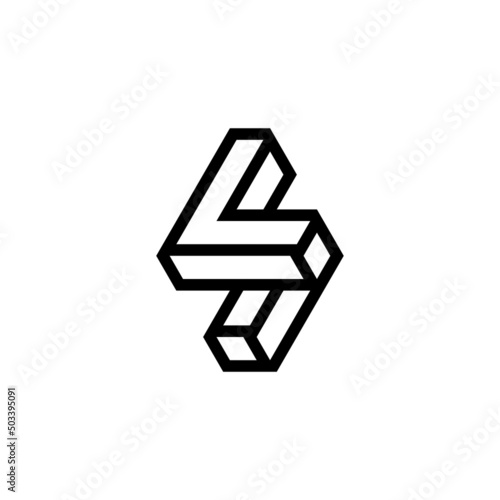 l s ls sl initial 3d logo design vector template photo