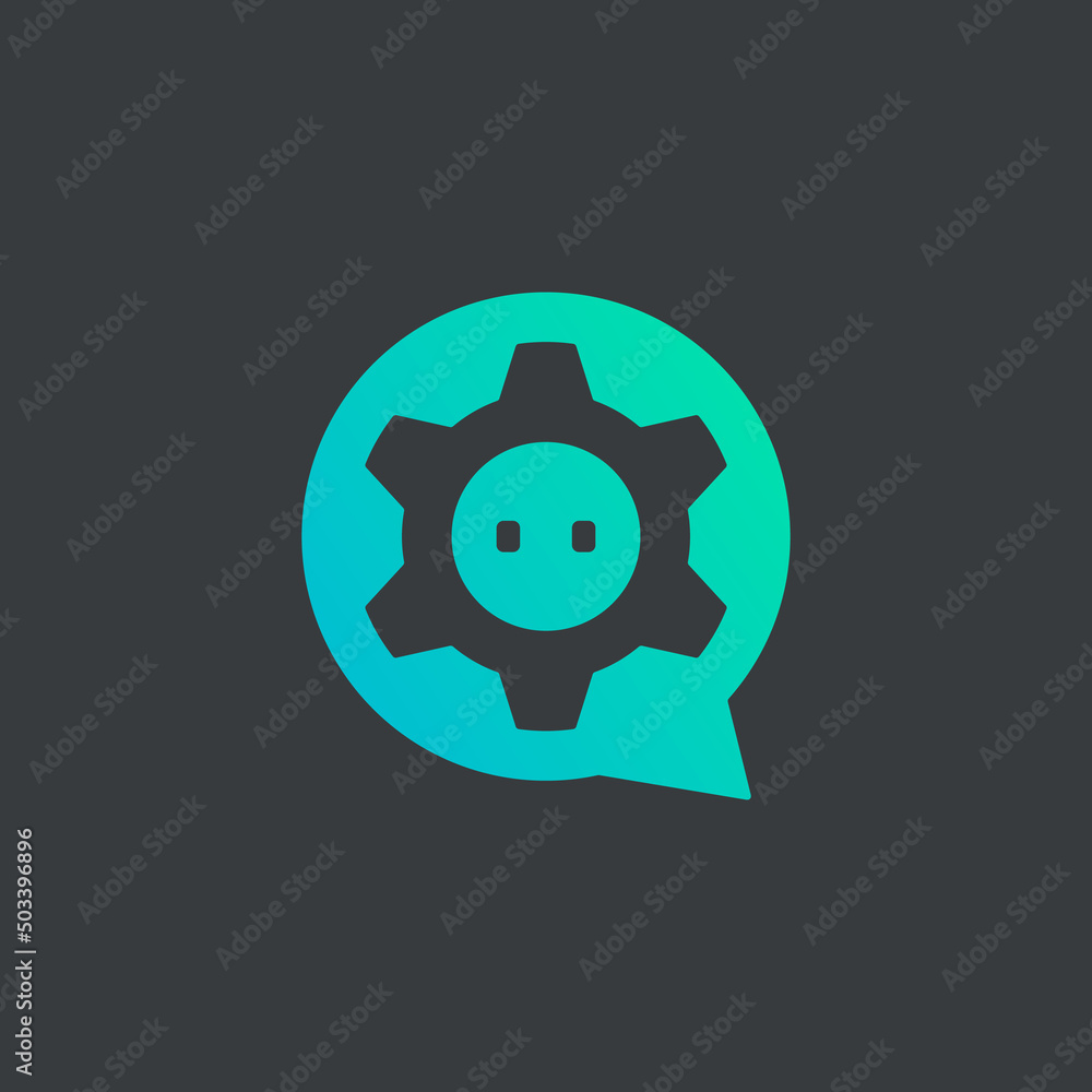 gear chat consult support logo icon. Stock vector illustration gear chat consult support logo icon. Stock vector illustration