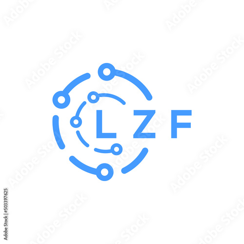 LZF technology letter logo design on white background. LZF creative initials technology letter logo concept. LZF technology letter design. 