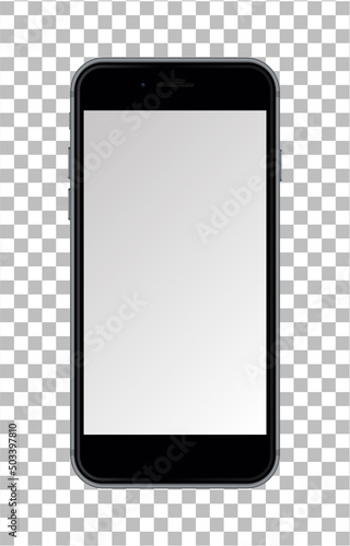 Smartphone isolated on transparent background.