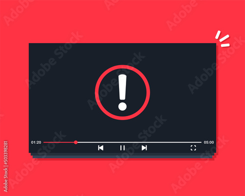 Video streaming error. Vector illustration