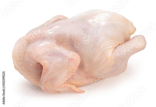 Fresh raw chicken isolated on white background, Whole raw chicken isolated on white background With clipping path.