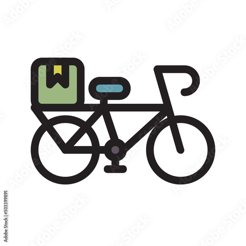 Bike Delivery , Delivery service filled outline icon.