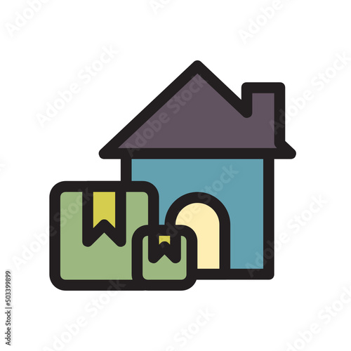 Home Delivery , Delivery service filled outline icon.