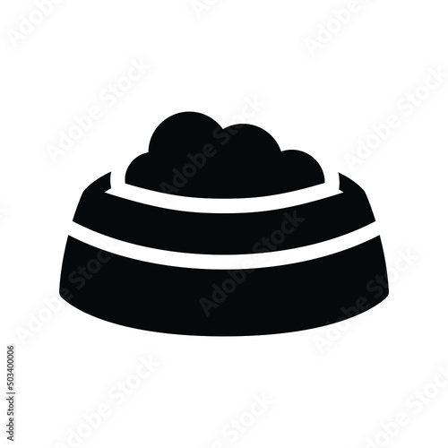 Pet food bowl icon vector graphic illustration