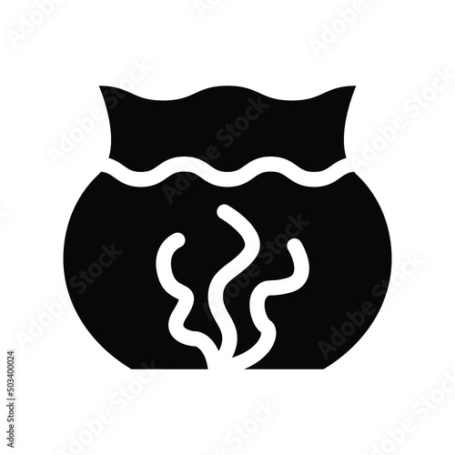 Fish tank icon vector graphic illustration