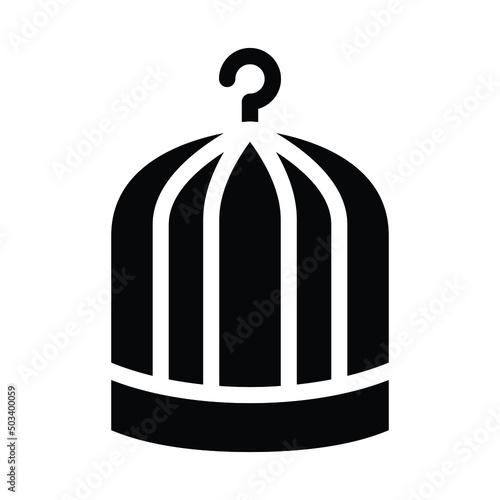 Bird cage icon vector graphic illustration