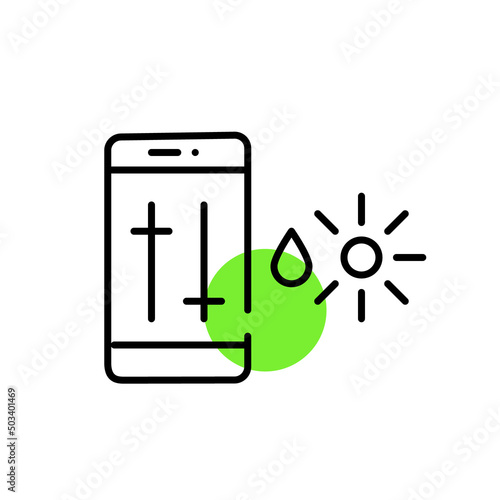 Temperature and humidity remote control smart farming technologies. Pixel perfect, editable stroke icons