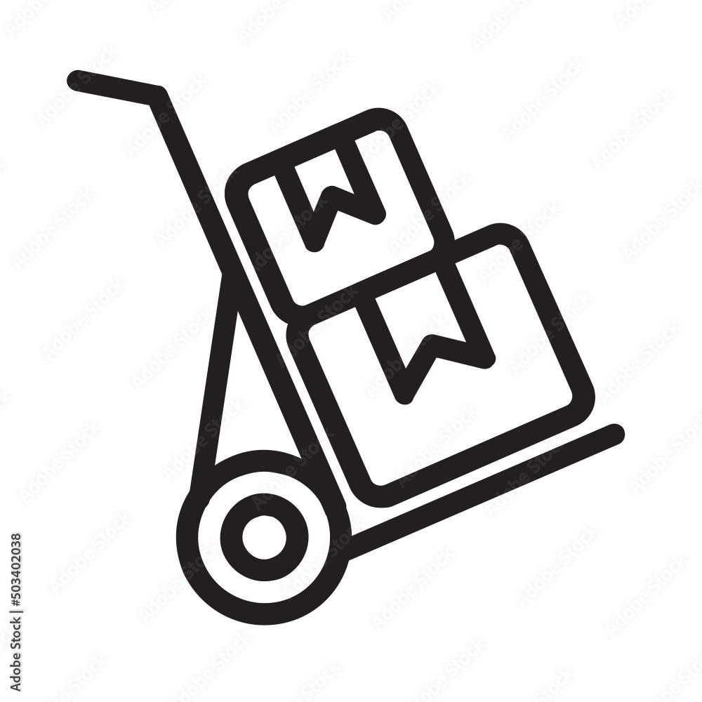 Trolley , Delivery service outline icon. Trolley , Delivery service outline icon.
