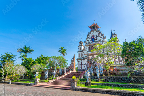 Sacred Heart of Jesus Catholic Church was inaugurated in 1958 combining Balinese architectural styles with Ghotik, a form of acculturation of Christian and Hindu culture