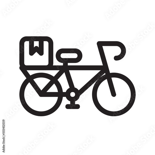 Bike Delivery , Delivery service outline icon.