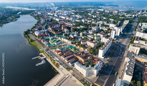 Panoramic aerial top view of Kazan republic of Tatarstan Russia © Parilov