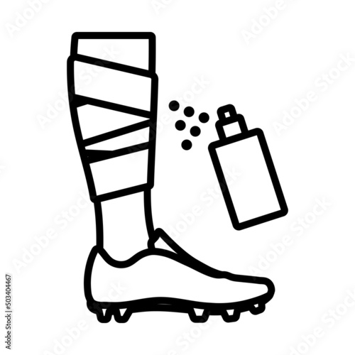 Icon Of Bandaged Leg With Aerosol Anesthetic
