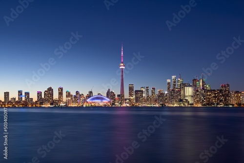 Photography Toronto s skyline at dusk as seen from Centre Island