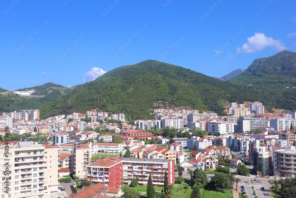 Panorama miasta Budva w Czarnogórze
