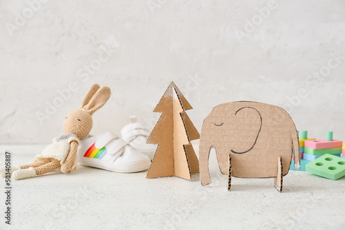 Handmade cardboard toys and...
