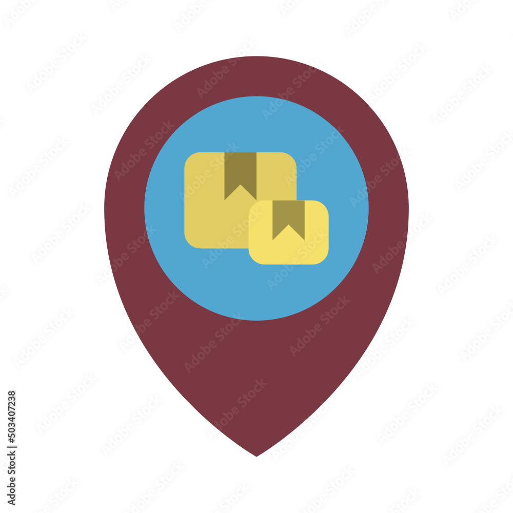 Location Delivery , Delivery service flat icon. Location Delivery , Delivery service flat icon.