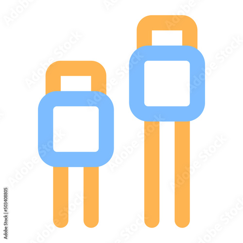 usb cable colored line icon