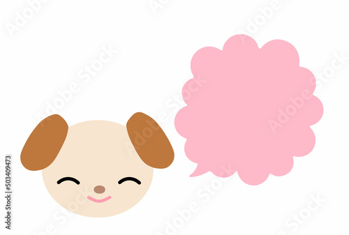 犬　垂れ耳　吹き出し　ご機嫌