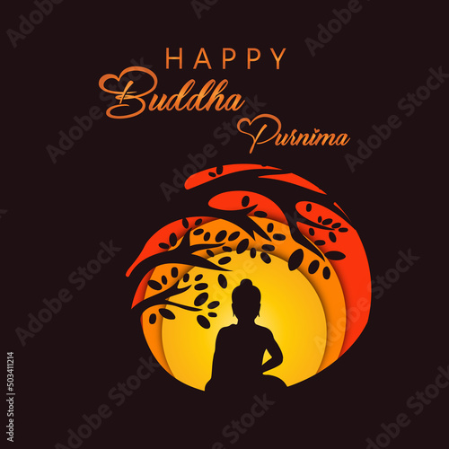 illustration Of Buddha Purnima Background