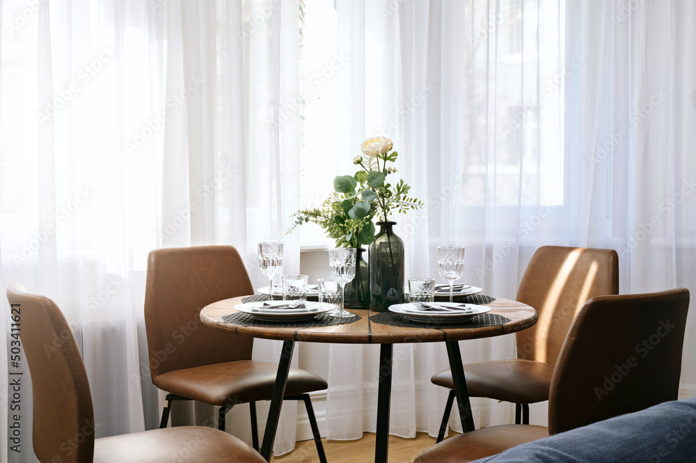 Beautiful bright luxury apartment living room details