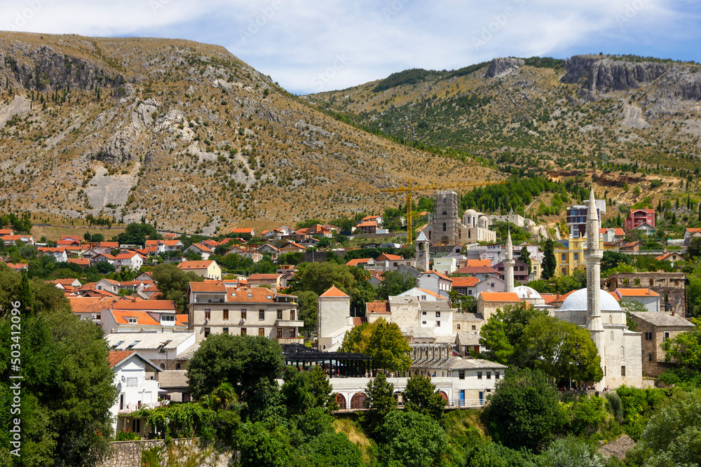 Bosnia and Herzegovina, Mostar town landscape view