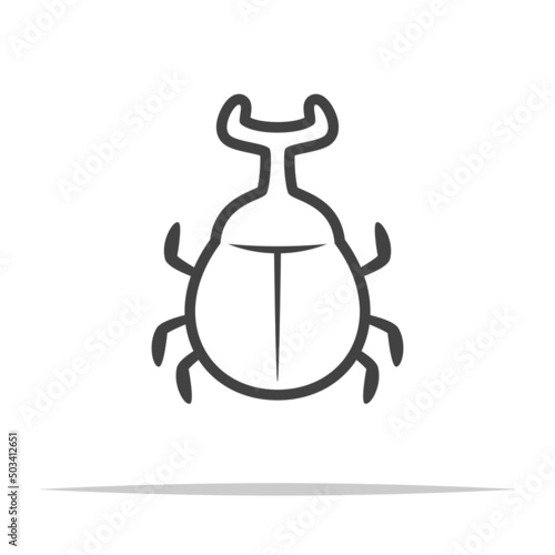 Slika na platnu Horned beetle outline icon vector isolated