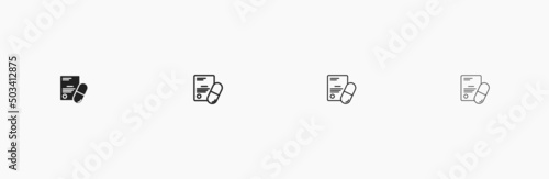 Pill prescription icon. Prescription icon for medicine. Pharma vector